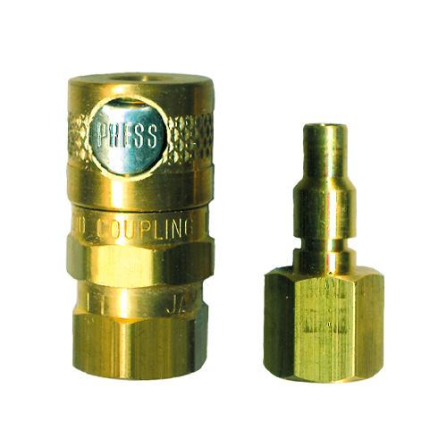1/4" Single Button FEMALE Coupling & Adapter