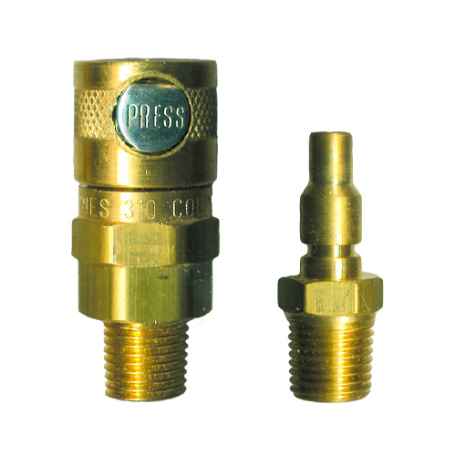 1/4" Single Button MALE Coupling & Adapter