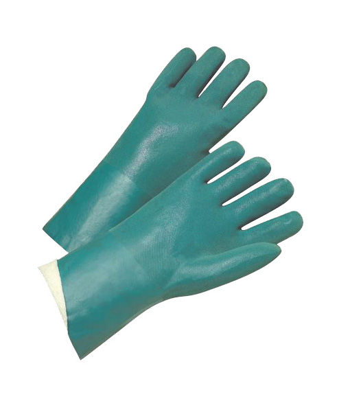 Green, Lined Rubber Gloves